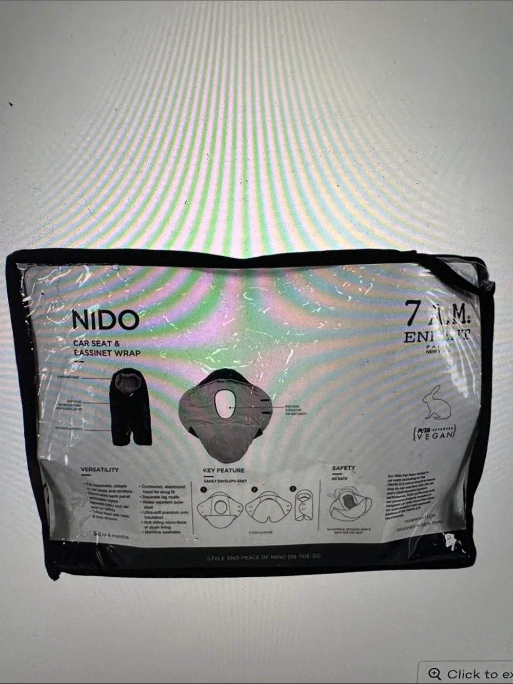 NIDO Black Car Seat & Bassinet Wrap - Cozy Travel Cover for Babies